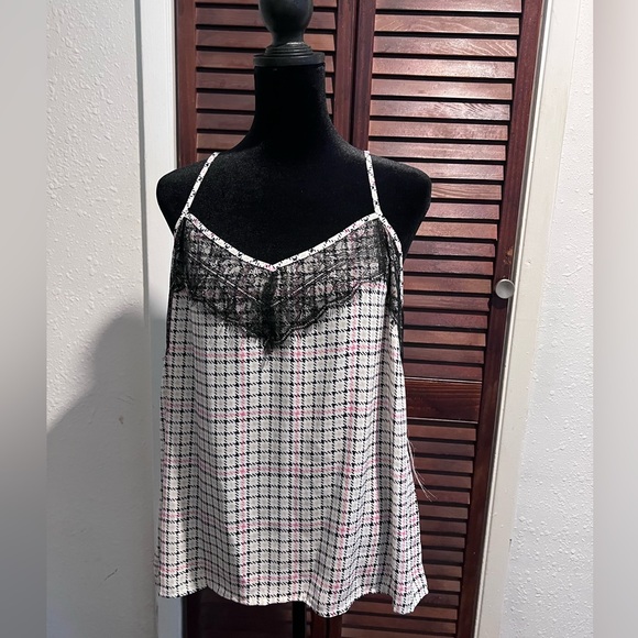 Candies cami with plaid with lace trim - Picture 1 of 2